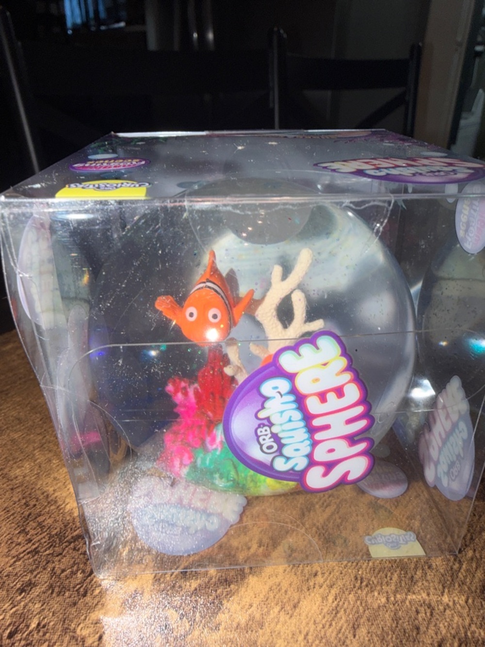 ORB Squishy Sphere Fish Snow Globe - Orange Fish